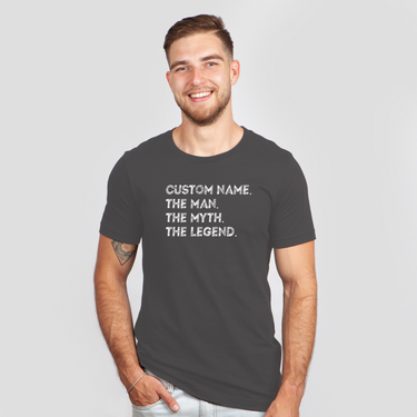 custom name the man the myth the legend dark gray shirt - bw